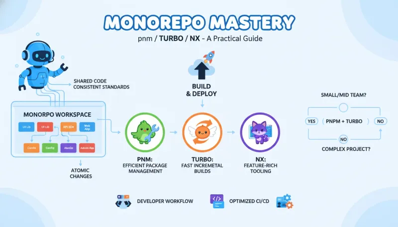 Monorepo 实战指南：pnpm/Turbo/Nx 与示例